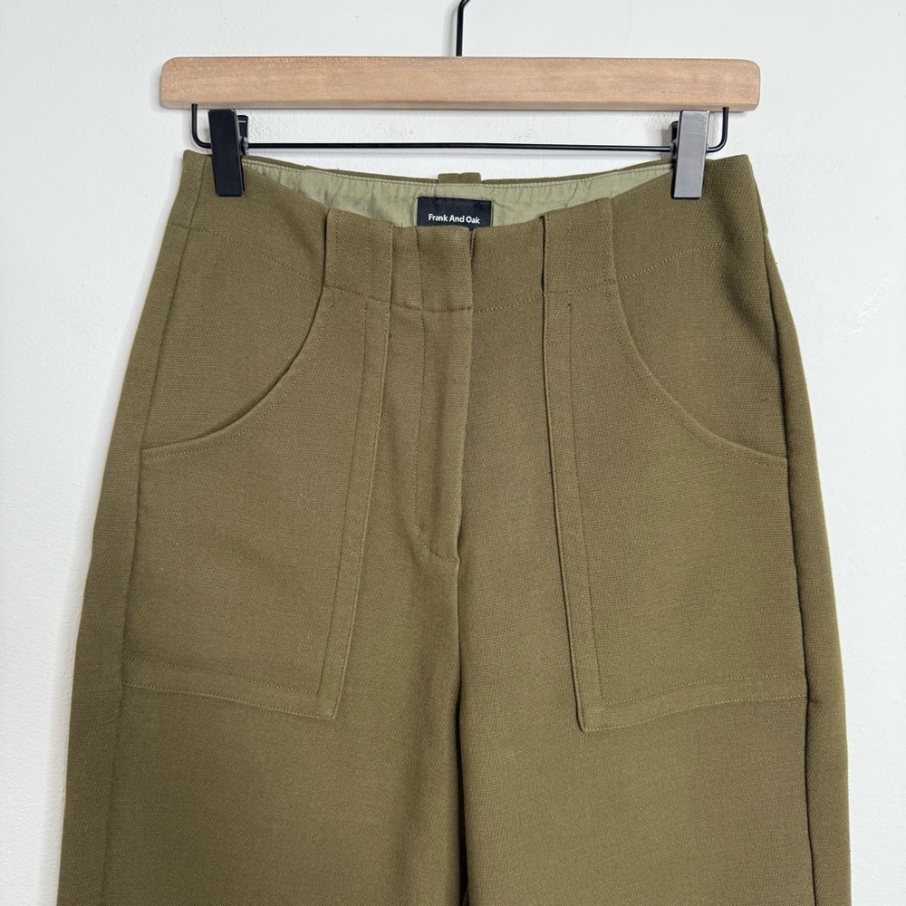 Frank and Oak The Utility Alice Straight Pant in Dark Olive Sz 6 Minimalist - Picture 4 of 16